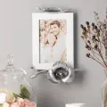Настенная деревянная рамка Bogacho Орхидея с декором цветком из стали для фотографий формата А6 10х15 см