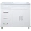 Тумба с раковиной Misty Купер 90 с 4 ящ. белая прав.