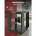 Стол журнальный Мебелик с стеклянной столешницей и полкой на колесиках BeautyStyle 6 венге/стекло черное