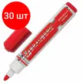 Комплект 30 шт, Маркер стираемый для белой доски красный, BRAUBERG Neo, 5 мм, с клипом, 150489