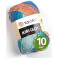 Пряжа YarnArt Jeans Crazy (Джинс Крейзи) - 10 мотков 8207 Персиково-голубой принт, 55% хлопок, 45% полиакрил, 50 г 160 м