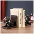 Держатели для книг Чёрные бульдоги с золотом набор 2 штуки 14х15.5х9 см