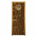 Дверь стекло Бронза бамбук 190х70 (8мм, 3 петли 716 CR) (Ольха) Правая