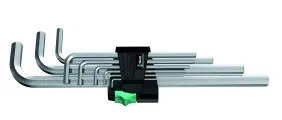 Набор Г-образных ключей WERA, Hex-Plus 2, хром, 9 пр, WE-021909