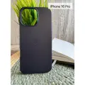 Чехол тёмно-синий для IPhone 16 Pro Leather Case с поддержкой беспроводной зарядки и анимацией
