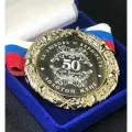 Медаль 50 лет Золотой Жене за Любовь и Верность + именная гравировка на обороте в подарок!