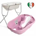 Комплект ванночка Ok Baby Onda Evolution розовый 14 +Подставка Metal Bath Stand