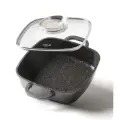 Сковорода квадратная с каменным покрытием Stoneline с крышкой арома 20х20 см и индукционным дном