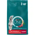 Сухой корм для стерилизованных кошек Purina One Sterilised с говядиной и пшеницей 3 кг