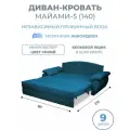 Диван кровать раскладной Майами-5 (140) независимый пружинный блок аккордеон велюр темно-синий Grand Family