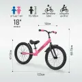 Беговел 18 RUSH HOUR WALKER рост 115-130 см розовый. Детский транспорт для детей 6, 7, 8 и 9 лет велобег самокат без педалей толокар легкий мотоцикл