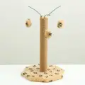 Когтеточка Sima-land с тремя игрушками, 35х35х53 см, бежевая с черными лапками (7992735)