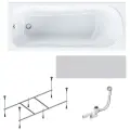 Комплект 3 в 1 ванна акриловая AM.PM Sense 170x70, с каркасом, фронтальной панелью, и слив переливом