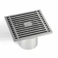 Сливной трап квадратный с защитой от запаха, сатиновый