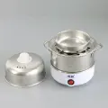 Таймерная яйцеварка Lingrui из нержавеющей стали для домашнего использования, двухслойная маленькая многофункциональная