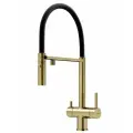 Смеситель для кухни Sancos Imola, с гибким изливом и краном под фильтр для питьевой воды, брашированное золото, SC4010BGbh