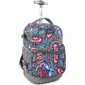 Рюкзак школьный на колесах Tilami RED BLUE FLOWER