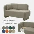 Кушетка диван Хьюстон 152х85х73 см, еврокнижка односпальная с ящиком. Велюр- Мелисса 7 цвет бежевый, угол левый.