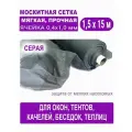 Cетка москитная с мелкой ячейкой 0,4 х 1,0 мм в рулоне 1,5 х 15 м (серая)