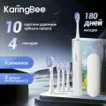 Электрическая зубная щётка KaringBee R101(Ростест) четыре насадки, 1 рожный ящик, звуковая, белая
