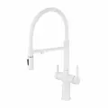 Смеситель для кухни с гибким изливом и подключением фильтра Rose R458C, белый