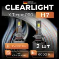 Светодиодные автолампы Clearlight X-treme PRO H7 90W 15000lm 6000K 2шт
