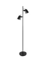 Напольный торшер с двумя лампами, светильник напольный металлический Е27, черный матовый