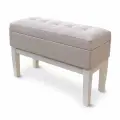 Банкетка с ящиком Ницца Лайт, узкая 28см, пуф, скамья, цвет белый/светло-бежевый, Скандинавский стиль, 72х28х46