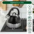 Чайник металлический со свистком MARTA MT-3098 капсульное дно черный матовый