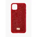 Чехол Swarovski, для iPhone 13 Pro, силикон, красный, защита камеры