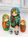 Матрешка деревянная детская Сезоны года 5 мест развивающая игрушка 11 см Орнамент