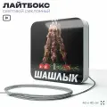 Световая вывеска Шашлык, рекламный лайтбокс для ресторана и кафе, 40х40 см, SilverPlane x Айдентика Технолоджи