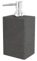 Дозатор для жидкого мыла Fora / Фора Stone Black настольный, из полирезины, черный, объемом 300мл / товары для дома