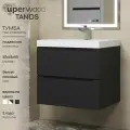 Тумба под раковину 60 см, Uperwood Tanos, черная матовая