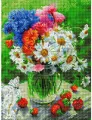 Алмазная мозаика Белоснежка Дачные цветочки / Набор алмазной мозаики 30х40 см / На подрамнике / Полная выкладка
