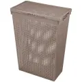 Корзина для белья EL Casa Лофт 50 л, 45х26х61,5 см, узкая, с крышкой, шоколад (812244)