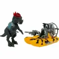 Игровой набор Kiddieplay 12620 Динозавр Пахицелафозавр с лодкой со световым и звуковым эффектом