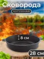Сковорода чугунная с двумя ушками 28х8 см.