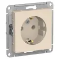 8 шт. Systeme Electric AtlasDesign Бежевая, Розетка c заземлением, 16А, механизм, ATN000243