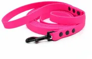 Поводок из биотана 2 м, ширина 16 мм, Woofy Iron, прорезиненный, водостойкий, розовый