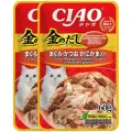 Влажный корм для кошек Ciao Kinnodashi Тунец Магуро и тунец Кацуо с крабом сурими 60г х 2шт.