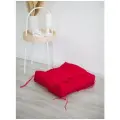 Подушка декоративная на кресло стул BIO-TEXTILES лофт 38*38*8 красная с холлофайбером завязками для садовой мебели качелей в детскую водонепроницаемая