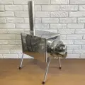 Походная печь для палатки Пошехонка Малая 15л с дымоходом (туристическая печка в палатку, для зимней рыбалки, бани)