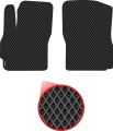 Передние коврики EVA для Mazda 5 I (2005-2010), чёрные с чёрным кантом, ячейка - ромб