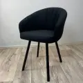 Стул для клиента на ножках, черный велюр