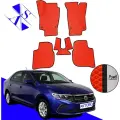 Автомобильные коврики EVA/ЕВА/ЭВА для Volkswagen Polo VI / Фольксваген Поло 6 2020 – н. в. красный черный