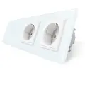 Одноклавишный сенсорный выключатель Livolo с двойной розеткой (VL-C701/C1EU/C1EU-11)