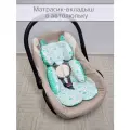 Матрасик-вкладыш в автолюльку Мятный звездопад 60*45 см, универсальный.
