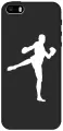 Силиконовый чехол на Apple iPhone SE / 5s / 5 / Эпл Айфон 5 / 5с / СЕ с рисунком Kickboxing W Soft Touch черный