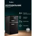 Холодильник TESLER RT-95 BLACK, 91л, класс А+, морозилка сверху, ретро-стиль